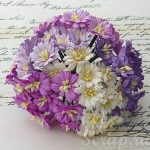 бумажные цветы и маргаритки ручной работы для скрапбукинга и декора