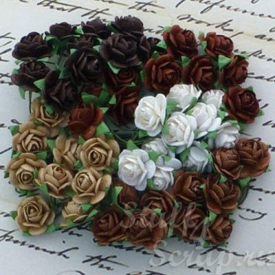 бумажные цветы и розочки ручной работы для скрапбукинга и декора