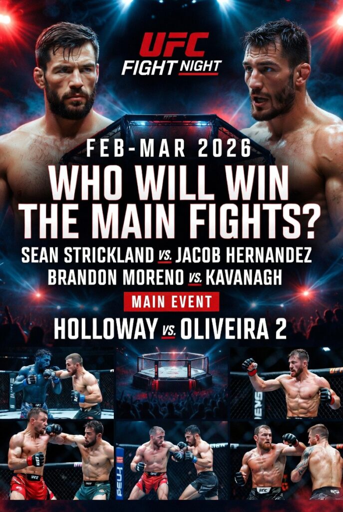 Февраль-март 2026 в UFC: три турнира с топовыми хедлайнерами и взрывными андеркардами — полный гид